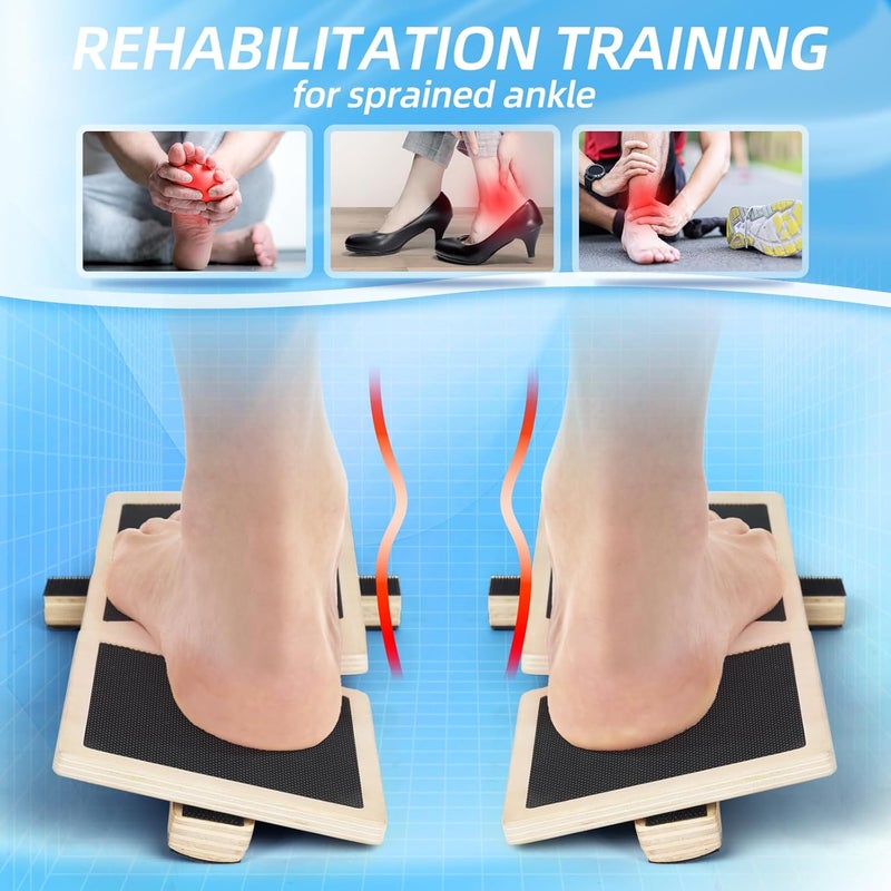 CINWELLER Ankle Balance Board – Stability Trainer for Rehabilitation, Basketball, Running, Yoga & Injury Recovery – Home Gym Equipment (Includes Workout Guide) - Image 3